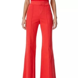Alice+Olivia Orange Red Jane High Rise Wide Leg Jeans Size 27